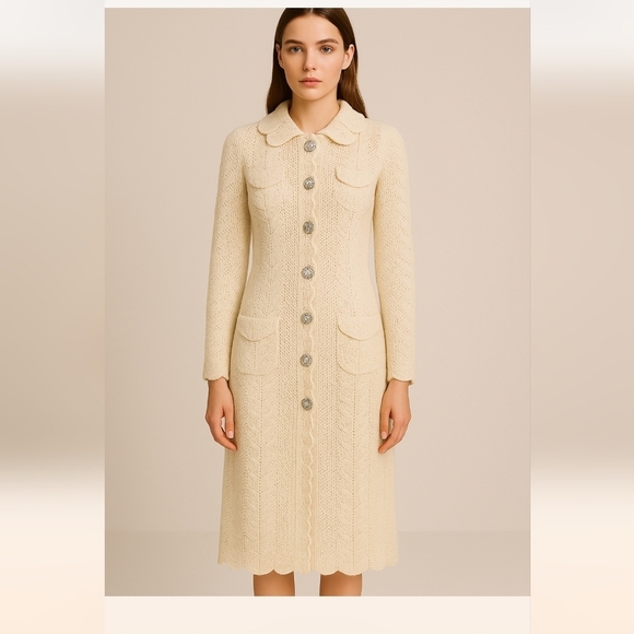 Tracy Reese for Anthropologie Crochet Occasion Cardigan Size M - Picture 1 of 11